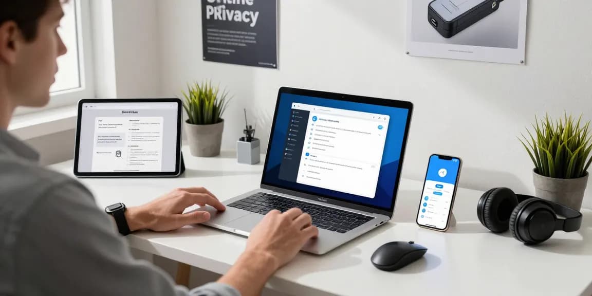 Engaging workspace with Telegram Download visible on laptop, showcasing a modern tech environment.