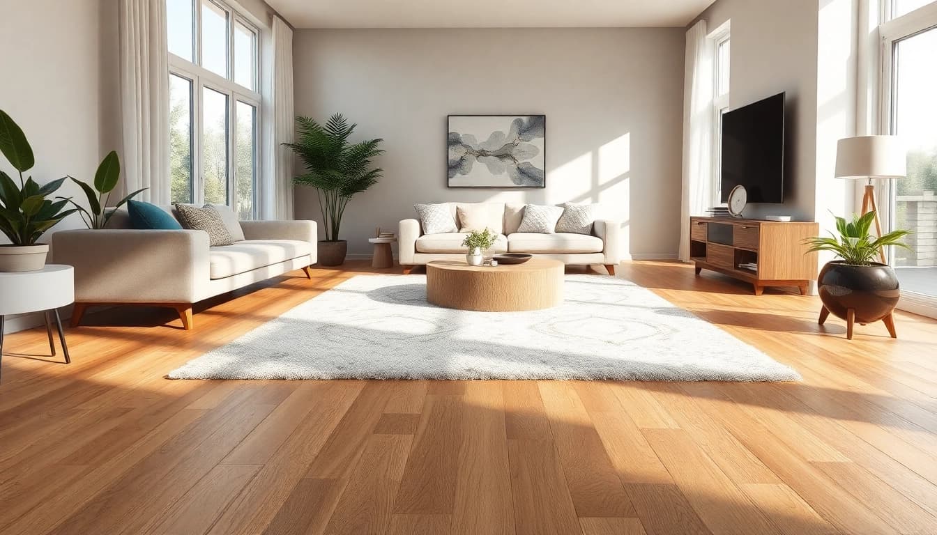 Explore lvp waterproof flooring in a modern living room setting showcasing elegance and comfort.