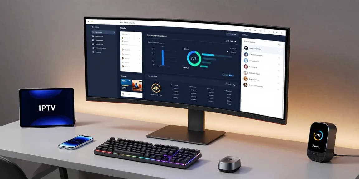 IPTV reseller dashboard in a modern development environment showcasing software management tools and cloud computing technology.