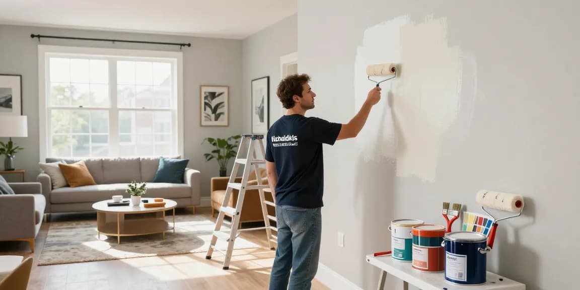 Lincoln painter Nick Skalidakis transforms a living room with expert care and premium materials.