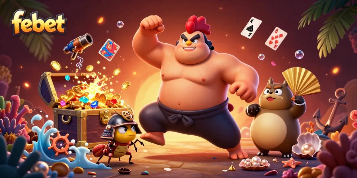 Experience thrilling wins with febet's vibrant casino games featuring dynamic characters and action.