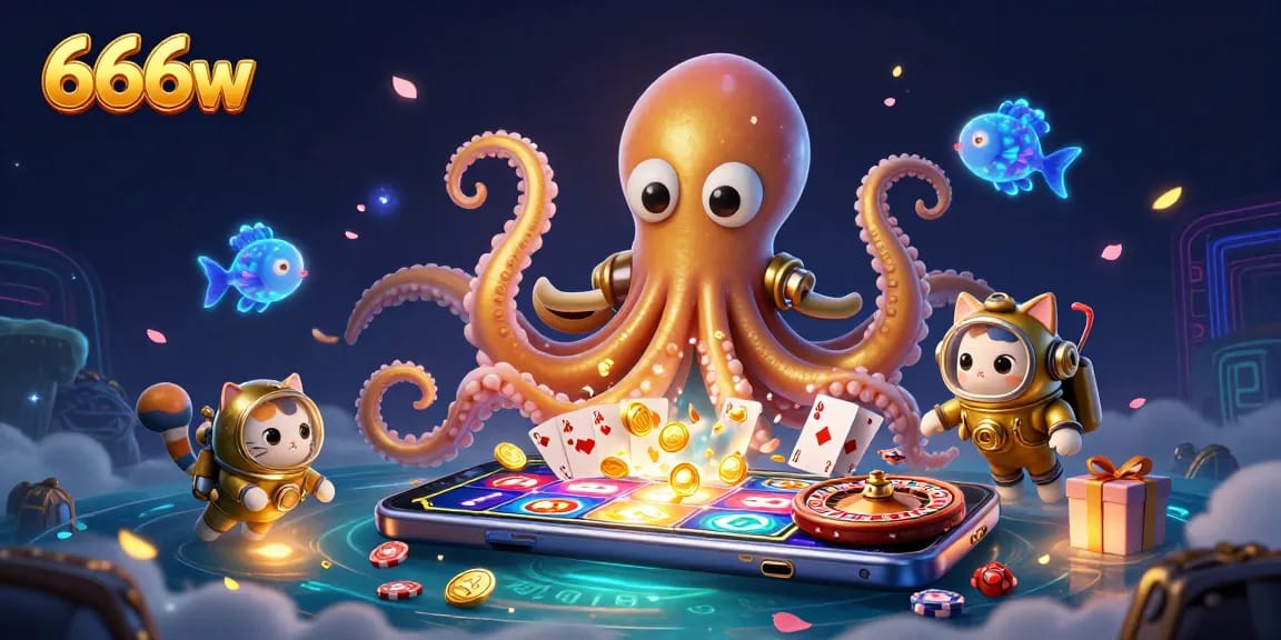 Experience thrilling action at 666w with the kraken, diving cat, and vibrant casino games.