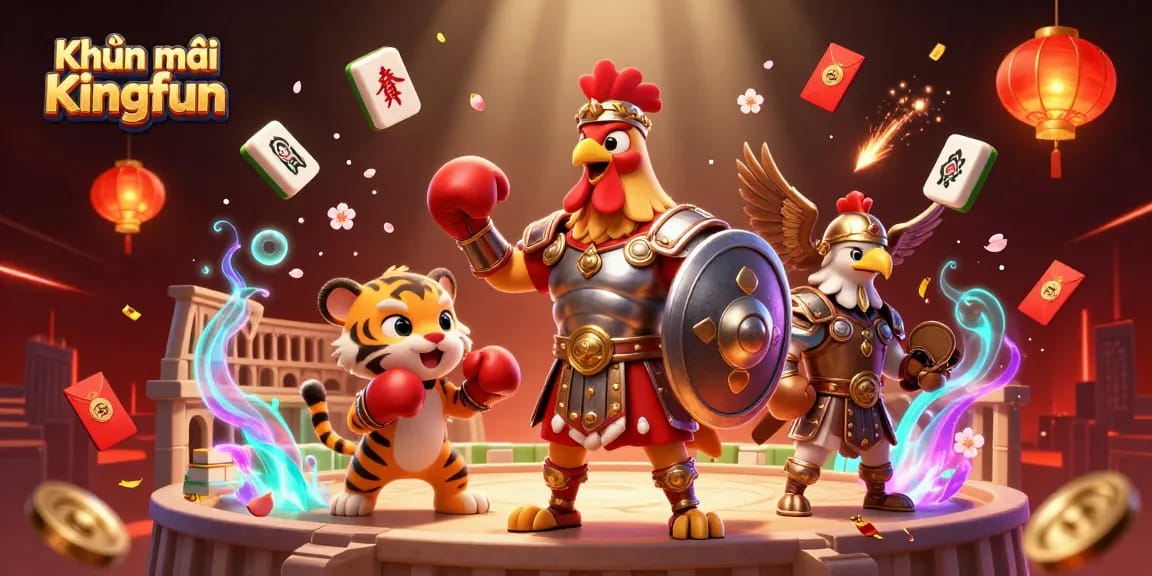 Promote Khuyến mãi Kingfun with an exciting illustration of rewarding casino gameplay and vibrant elements.