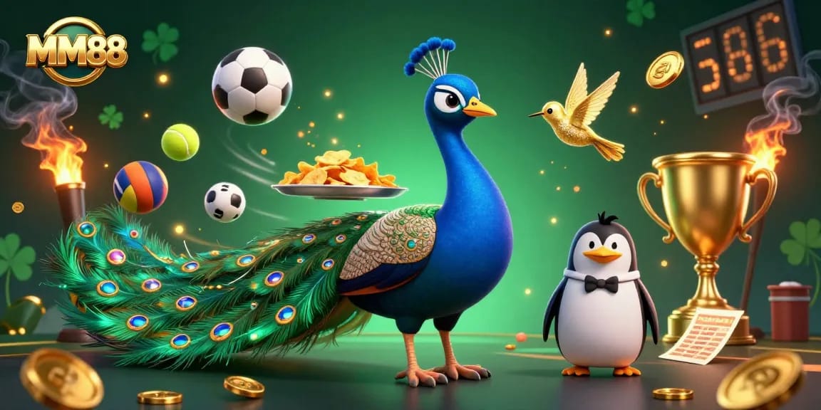 Bet on MM88: Immerse in vibrant casino action with sports elements and luxurious decorations.