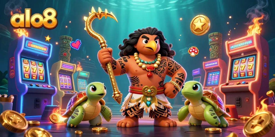 Alo8 offers thrilling slots with colorful designs and engaging characters in an electrifying casino scene.