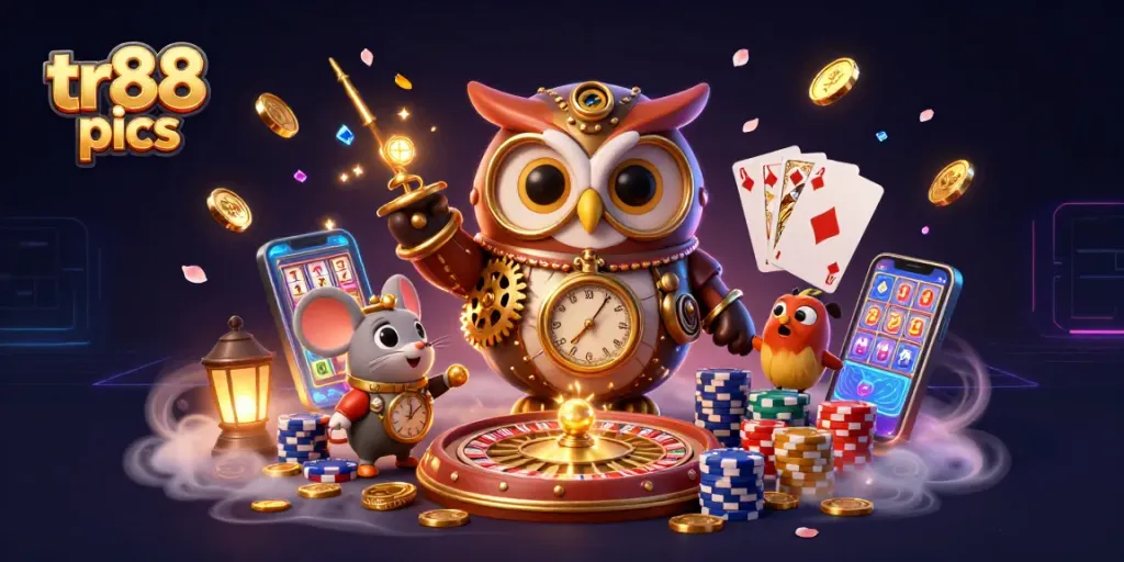 Experience thrilling wins with tr88 pics in this vibrant casino adventure scene.
