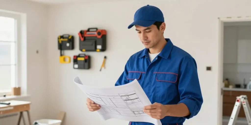 Professional contractor at work in a home renovation showing reliable local services.
