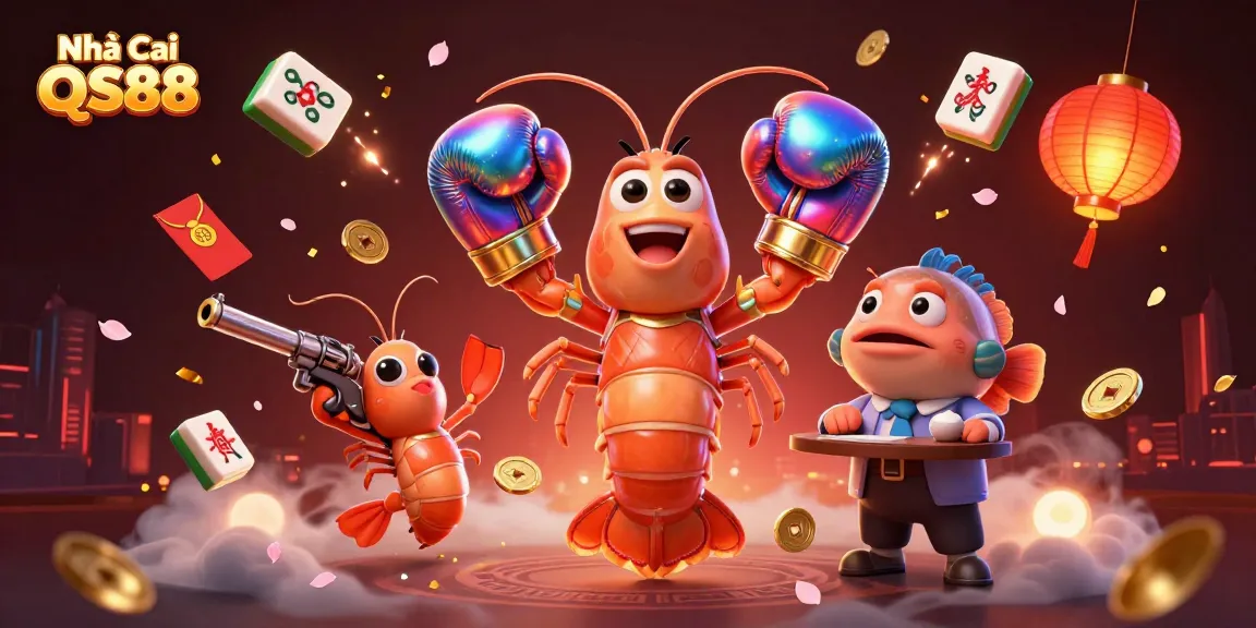 Experience thrilling gameplay at Nhà Cái QS88 with vibrant 3D casino illustration showcasing animated ocean creatures.