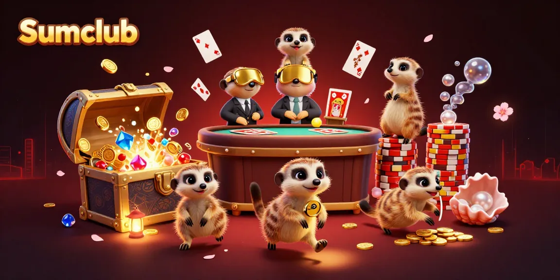 Experience thrilling gameplay at Sumclub with lively meerkats managing a dynamic casino scene.