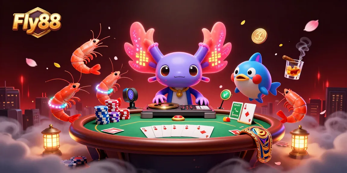 Experience gaming thrills with Fly88 as vibrant characters bring casino excitement to life.