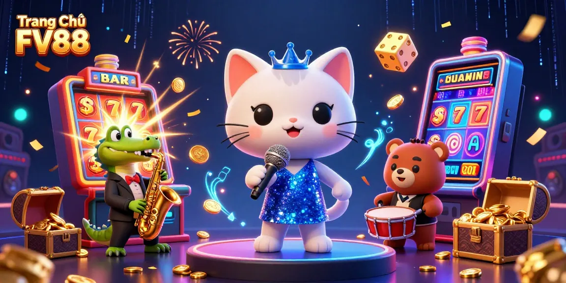 Engage with Trang Chủ FV88's exciting casino scene featuring vibrant characters and dynamic elements.