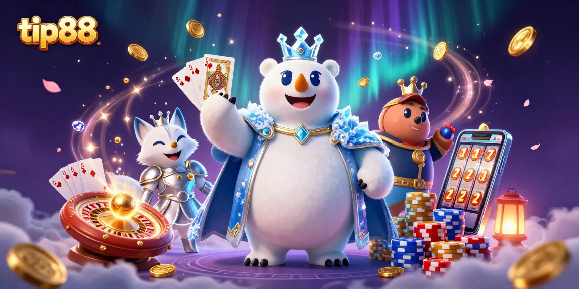 Experience thrilling wins at tip88 with a vibrant 3D casino scene full of dynamic elements.
