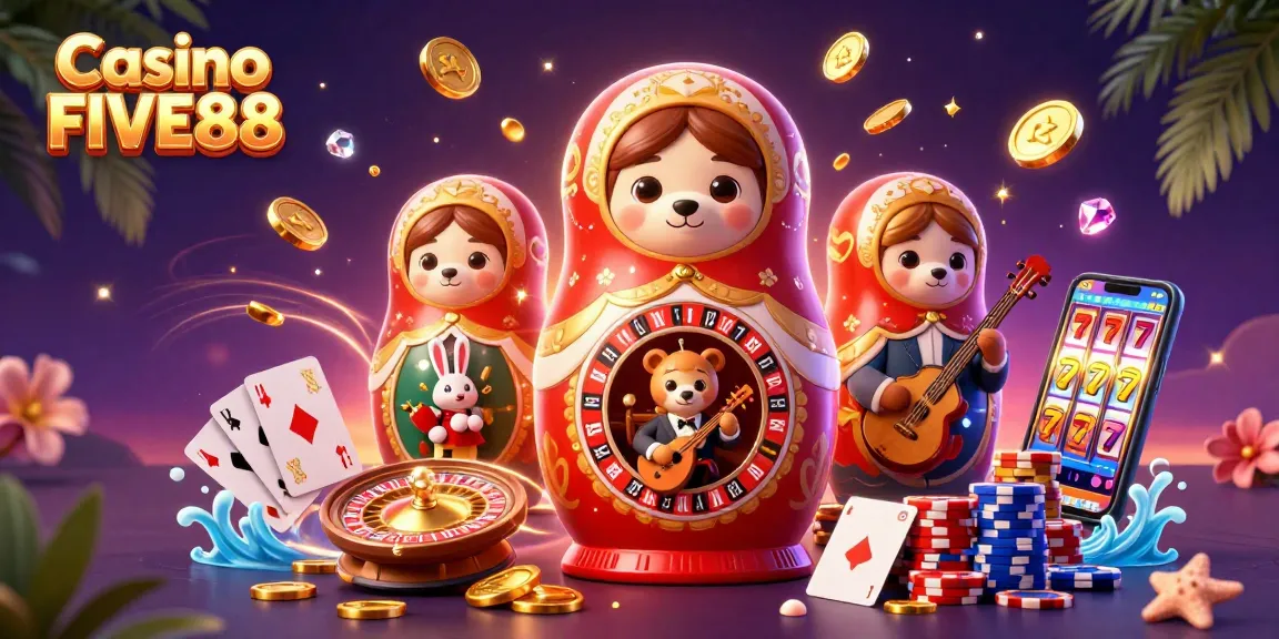 Experience the thrill of Casino FIVE88 with vibrant dealers and high-stakes games.