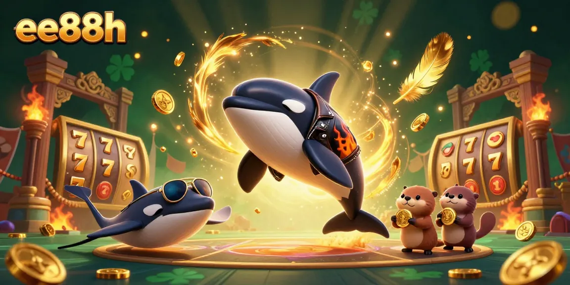 Join the action at ee88h with a thrilling casino scene featuring an orca, stingray, and golden otters!