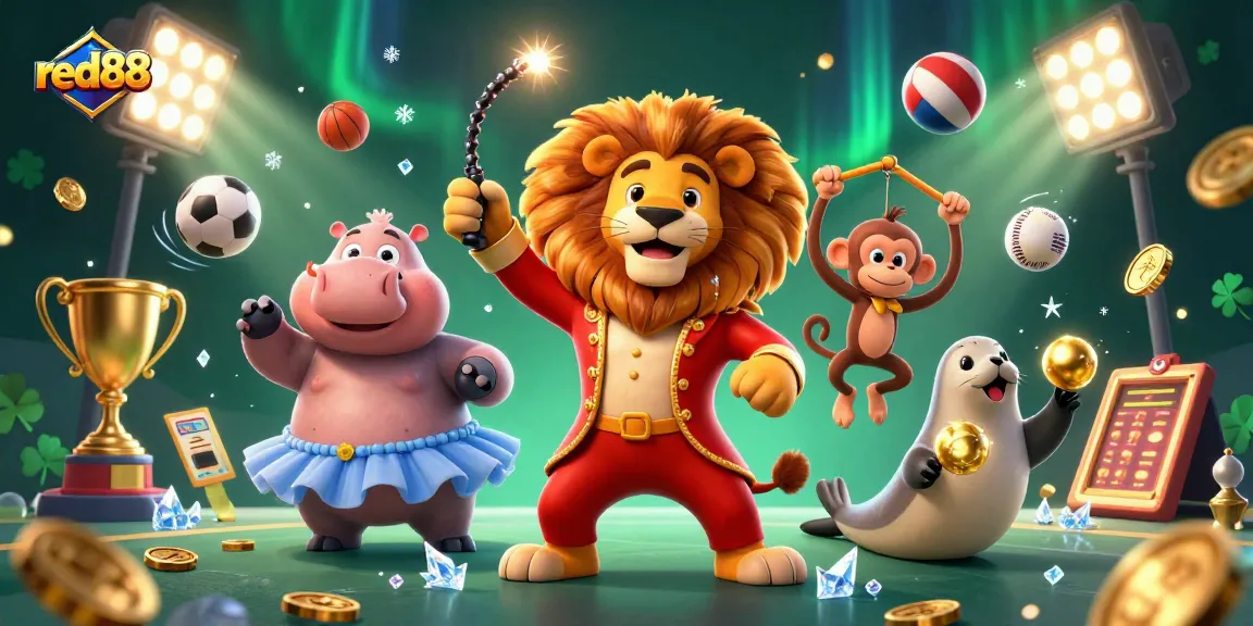 Experience red88's colorful circus-themed casino thrills with lively characters and dynamic gaming elements.