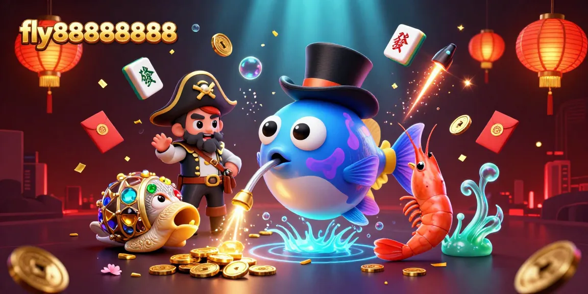 Catch thrilling wins with fly88888888 as the anglerfish attracts golden coins amidst exciting casino elements.