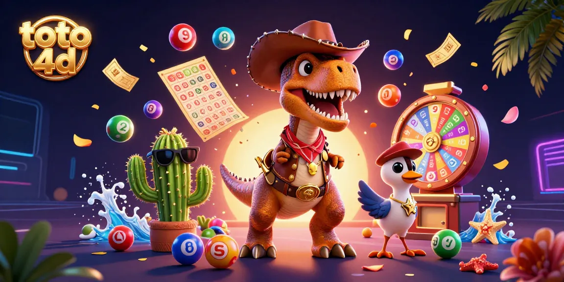 Experience thrilling toto 4d action with colorful lottery elements and dynamic characters in a vibrant casino scene.
