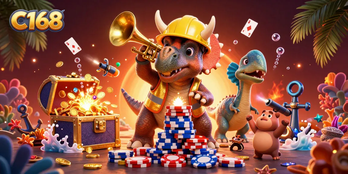 C168 brings players a vibrant casino experience, featuring dynamic triceratops and exciting poker gameplay.