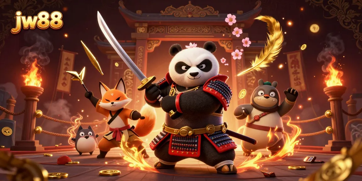 Engage in thrilling wins with jw88's dynamic samurai panda and ninja fox at an online casino.