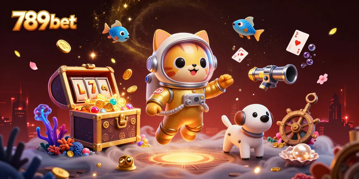 Experience the thrill of 789 bet with colorful slots and gold treasures in this vivid casino scene.