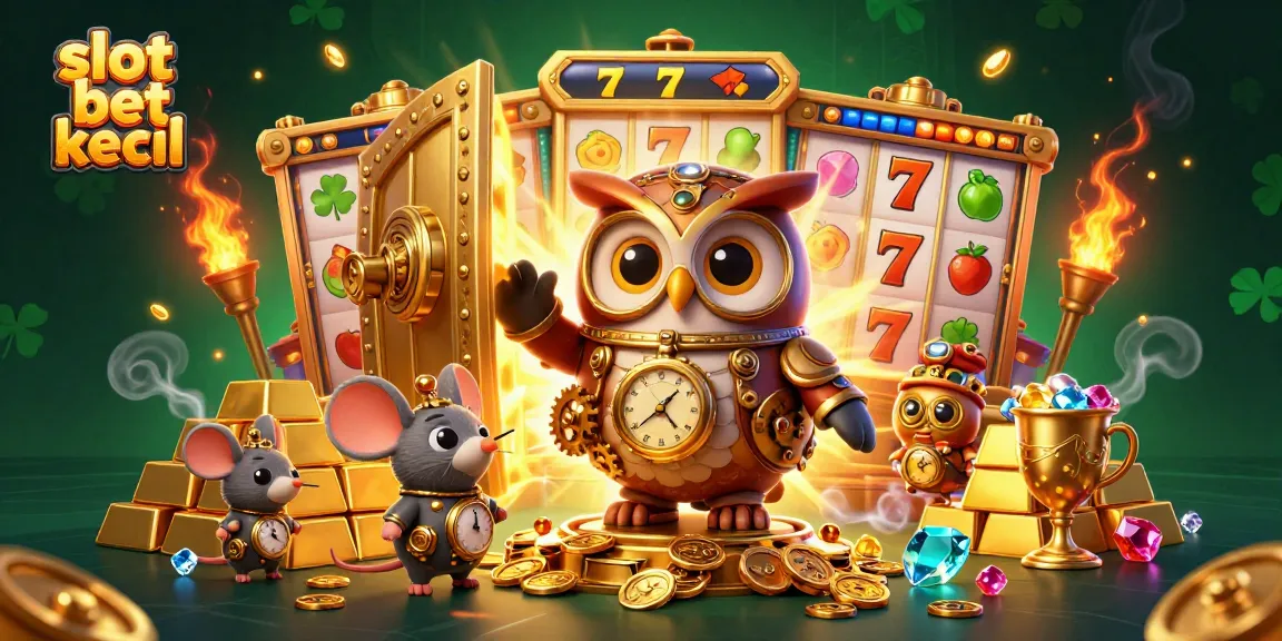 Slot bet kecil dengan ilustrasi kasino yang kaya, penuhi permainan slot dan jackpot.
