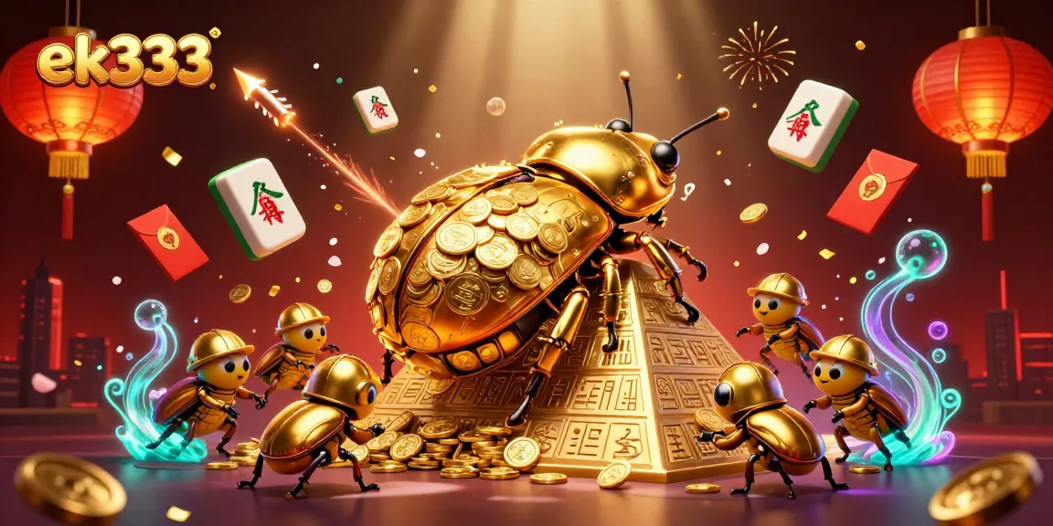 Experience the thrill of ek333 gaming with golden beetles in a vibrant casino setting.