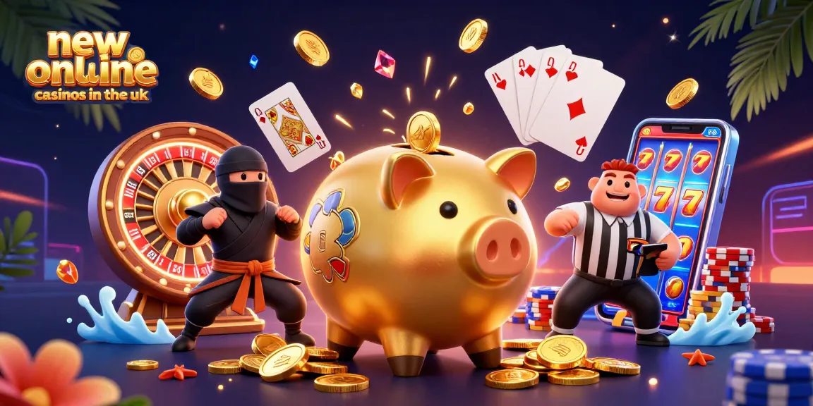 Engage with new online casinos in the UK featuring dynamic characters in a vibrant casino scene.