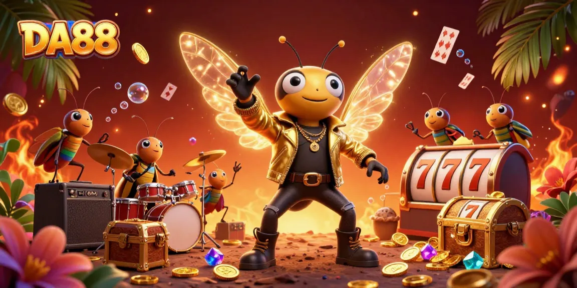 Catch the thrilling DA88 casino experience with cartoon characters in a vibrant underwater scene full of treasures.