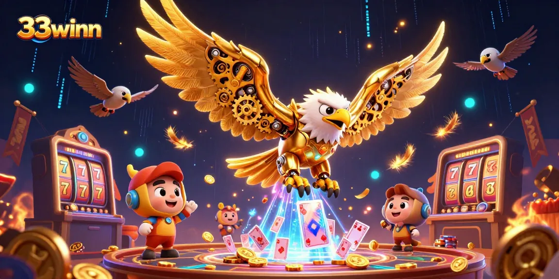 33winn showcases an engaging casino adventure with a cybernetic eagle and dynamic gaming elements.