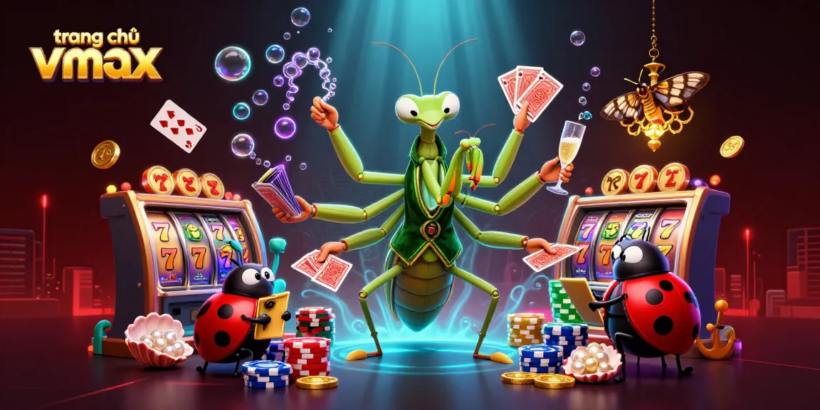 Engage with the vibrant gameplay at trang chủ Vmax featuring unique 3D characters in a casino setting.