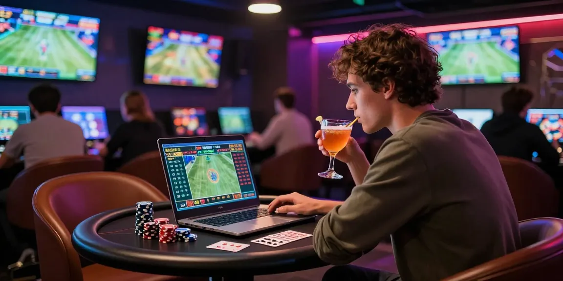Experience exciting online betting with https://rokok88.uk.net in a modern gaming lounge with live odds and vibrant screens.