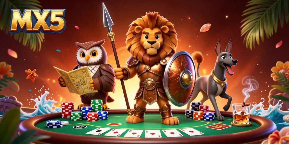 Experience thrilling action with MX5, where a Spartan lion, strategic owl, and greyhound messenger dominate at the poker table.