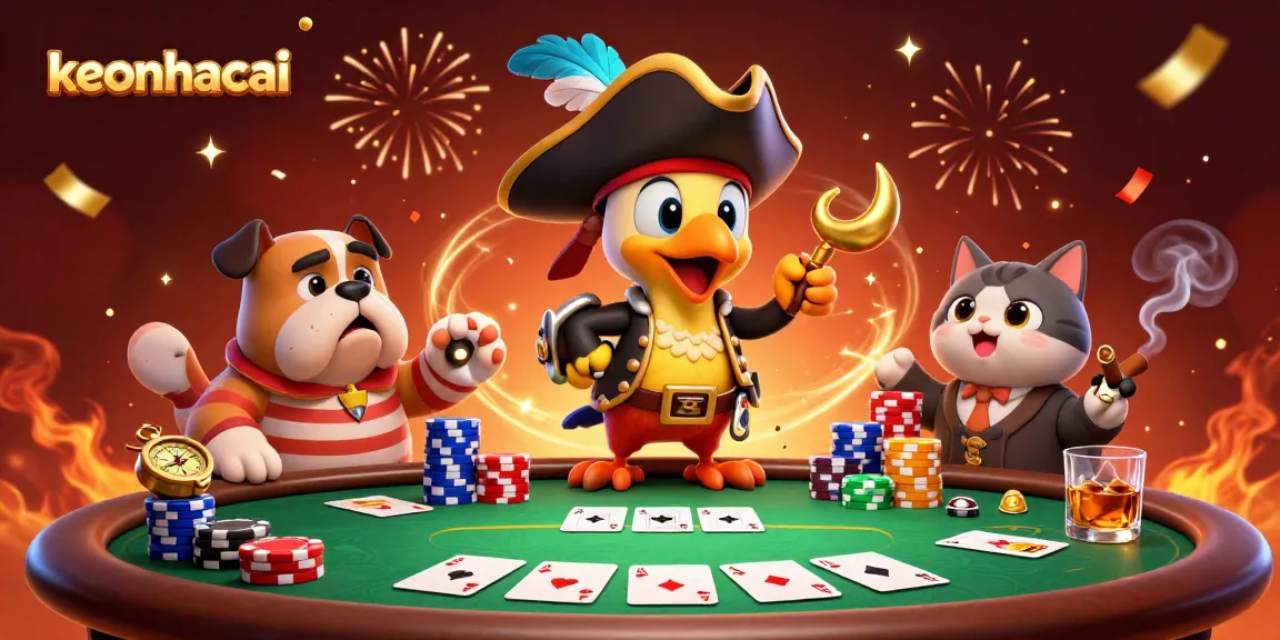 Experience the excitement of keonhacai with vibrant casino-themed 3D illustration showcasing gaming elements.
